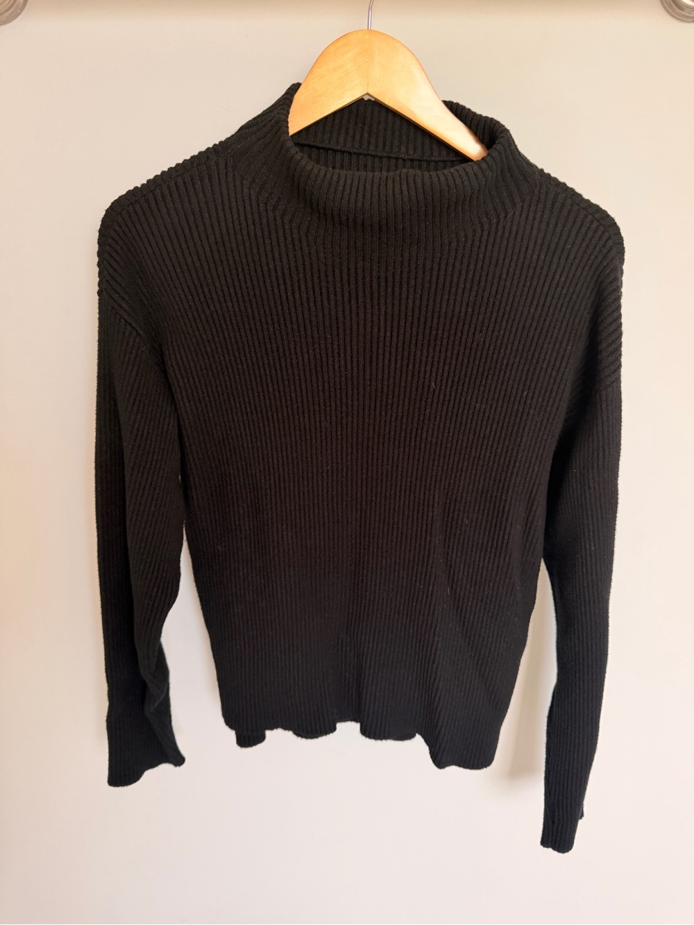 Vici Black Ribbed Cowl Neck Sweater